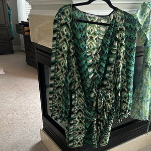 Zara Green Patterned Dress